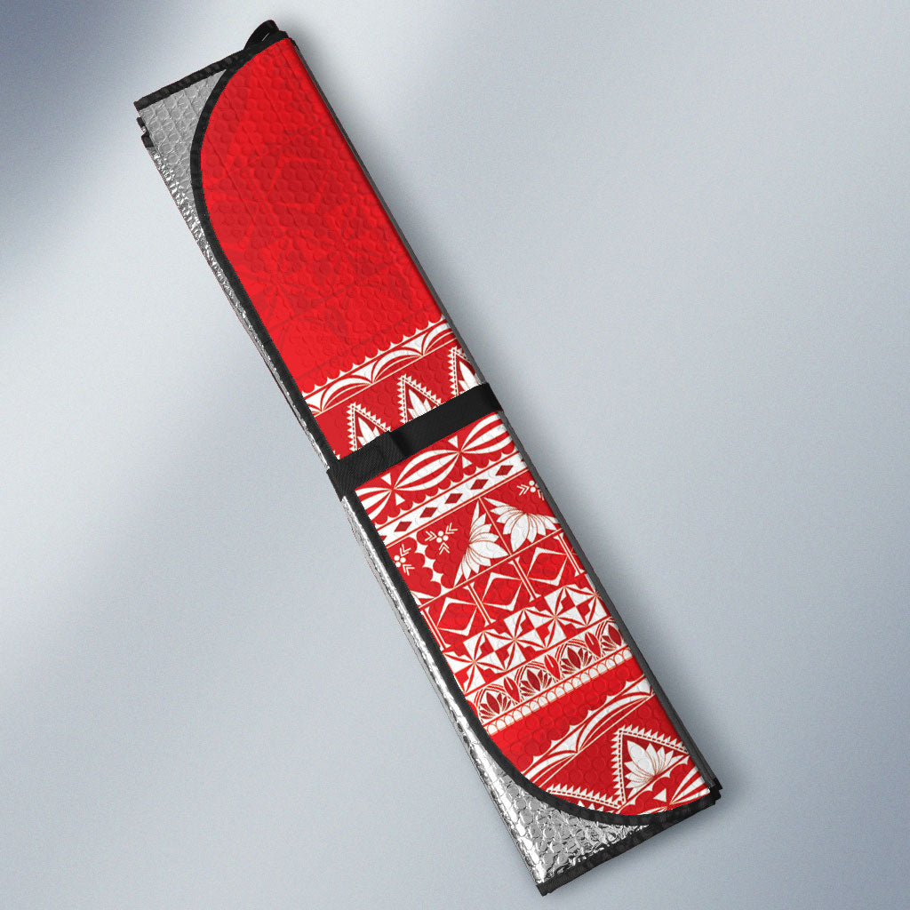 Mate Ma'a Tonga 2026 Rugby Auto Sun Shade Go Champions Tongan Ngatu Pattern LT14 - Polynesian Pride