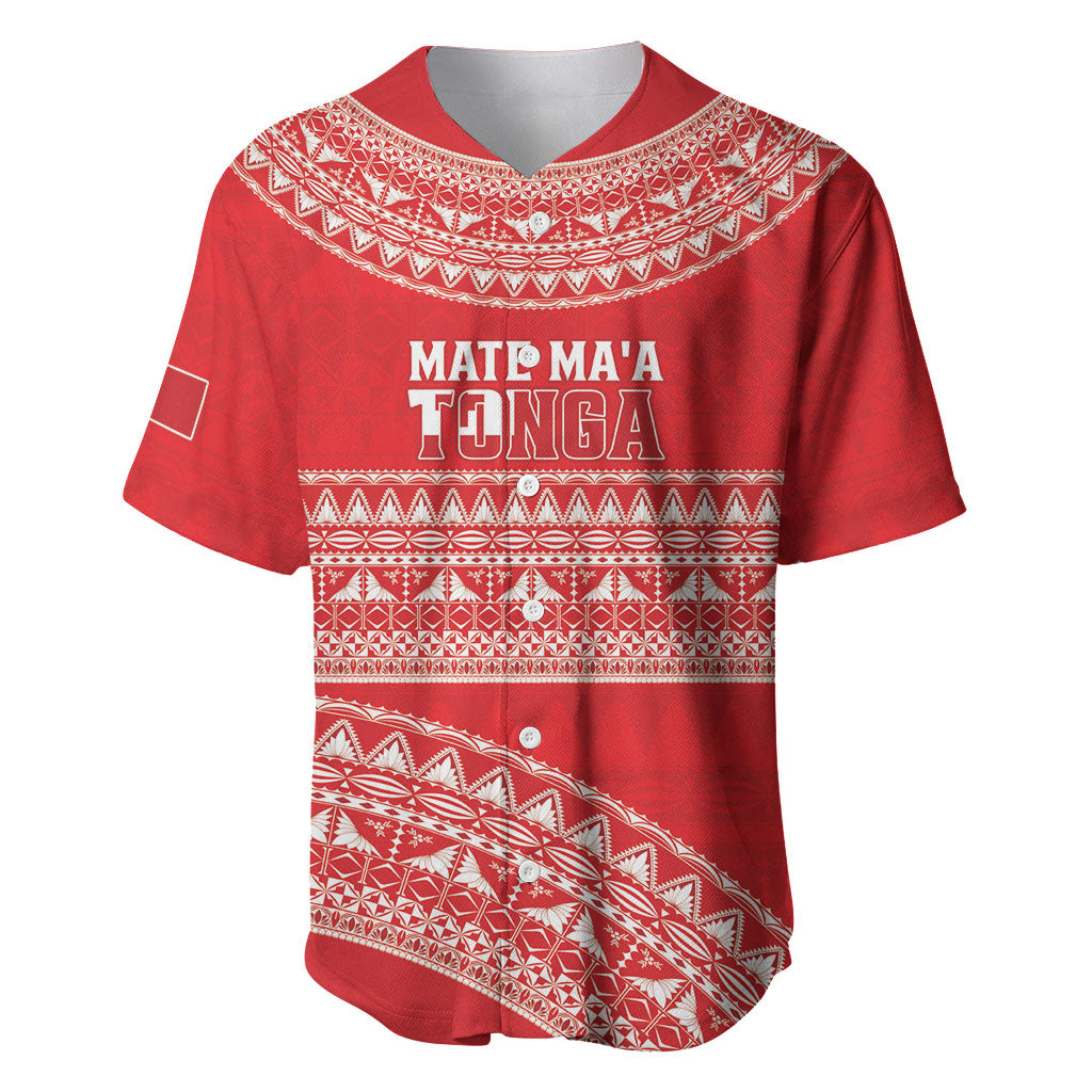 Mate Ma'a Tonga 2026 Rugby Custom Baseball Jersey Go Champions Tongan Ngatu Pattern