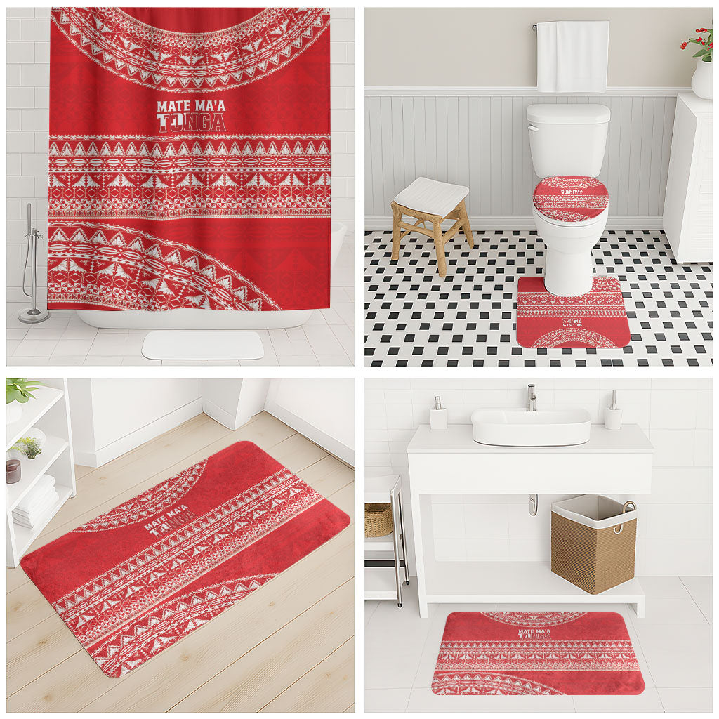 Mate Ma'a Tonga 2026 Rugby Bathroom Set Go Champions Tongan Ngatu Pattern LT14 - Polynesian Pride