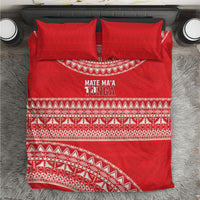 Mate Ma'a Tonga 2026 Rugby Bedding Set Go Champions Tongan Ngatu Pattern LT14 Red - Polynesian Pride