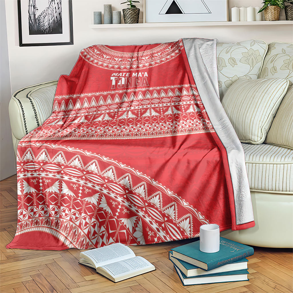 Mate Ma'a Tonga 2026 Rugby Blanket Go Champions Tongan Ngatu Pattern