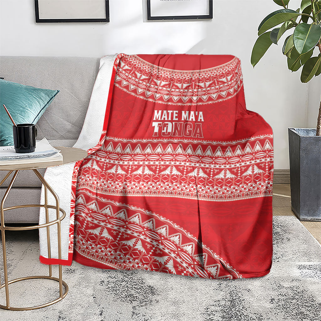 Mate Ma'a Tonga 2026 Rugby Blanket Go Champions Tongan Ngatu Pattern LT14 - Polynesian Pride