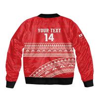Mate Ma'a Tonga 2026 Rugby Custom Bomber Jacket Go Champions Tongan Ngatu Pattern