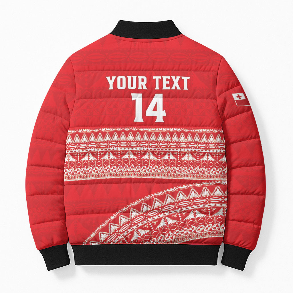Mate Ma'a Tonga 2026 Rugby Custom Bomber Puffer Jacket Go Champions Tongan Ngatu Pattern LT14 - Polynesian Pride