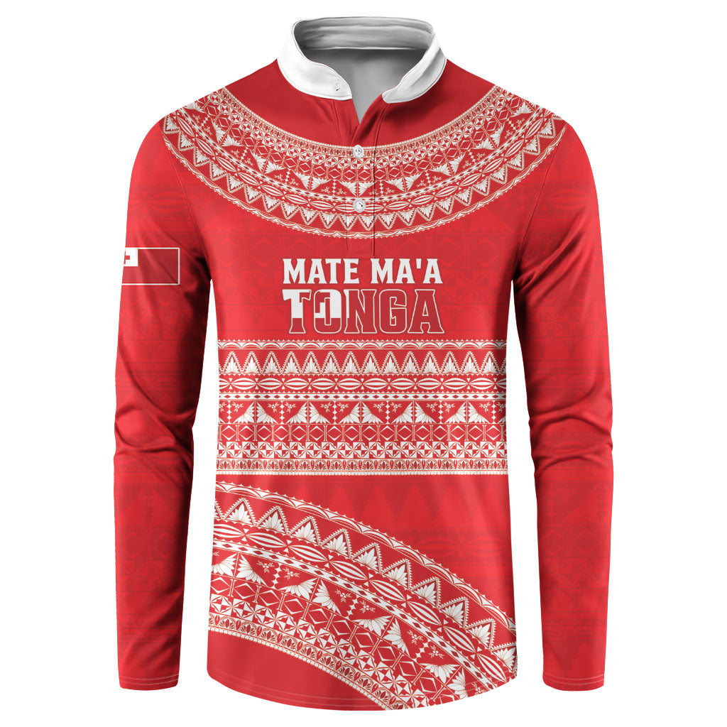 Mate Ma'a Tonga 2026 Rugby Custom Button Sweatshirt Go Champions Tongan Ngatu Pattern