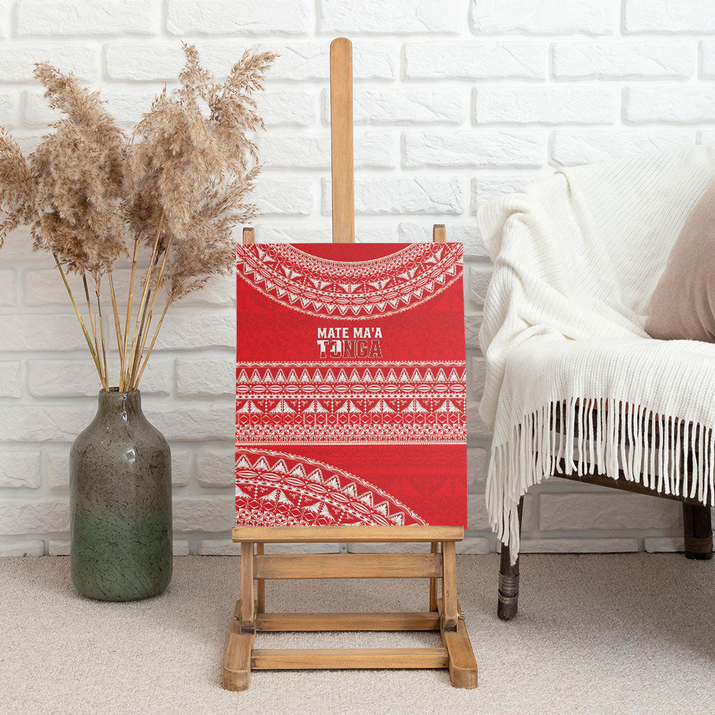 Mate Ma'a Tonga 2026 Rugby Canvas Wall Art Go Champions Tongan Ngatu Pattern LT14 - Polynesian Pride