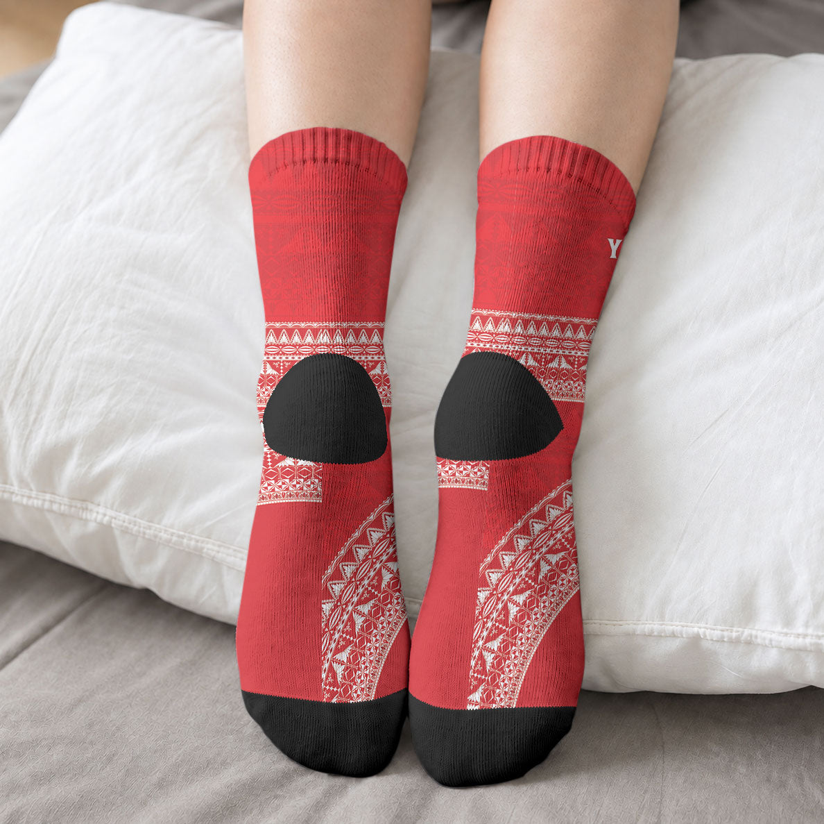 Mate Ma'a Tonga 2026 Rugby Custom Crew Socks Go Champions Tongan Ngatu Pattern LT14 - Polynesian Pride