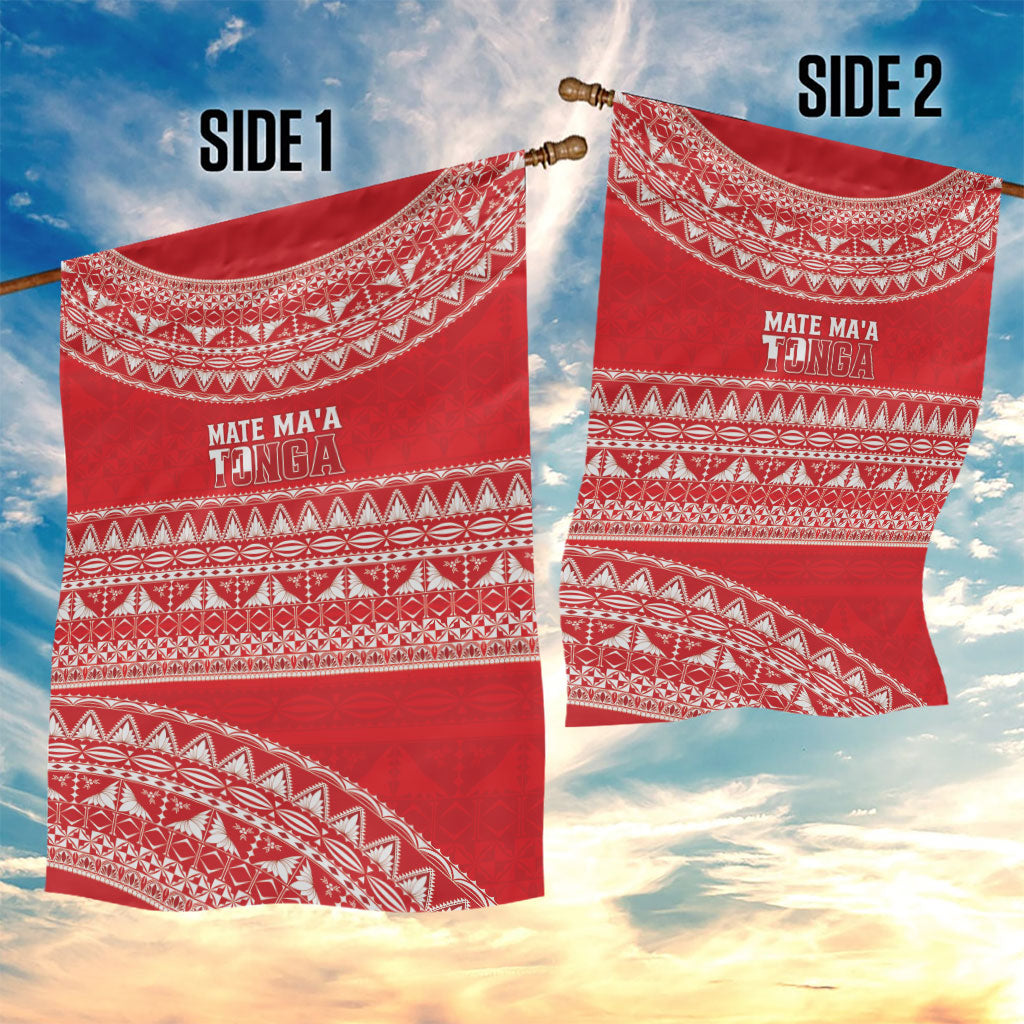 Mate Ma'a Tonga 2026 Rugby Garden Flag Go Champions Tongan Ngatu Pattern LT14 - Polynesian Pride