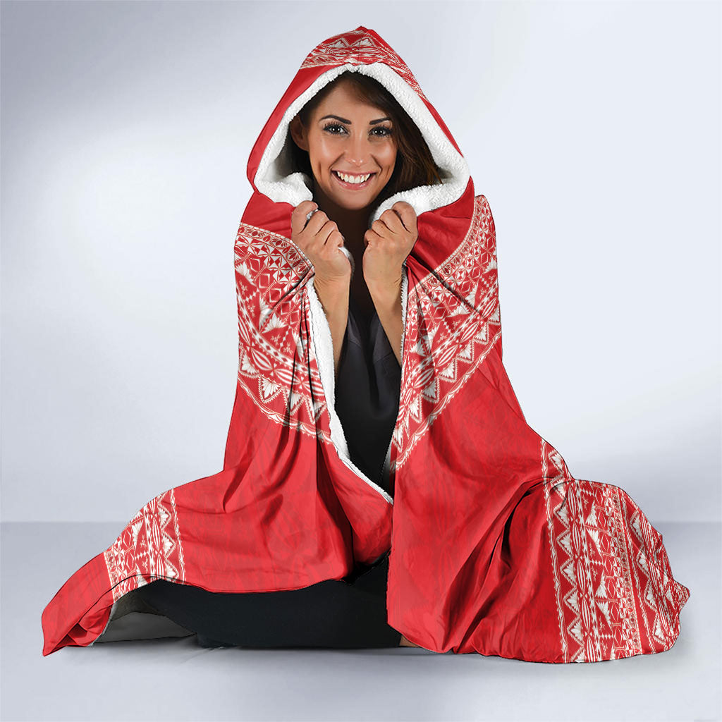 Mate Ma'a Tonga 2026 Rugby Hooded Blanket Go Champions Tongan Ngatu Pattern LT14 - Polynesian Pride
