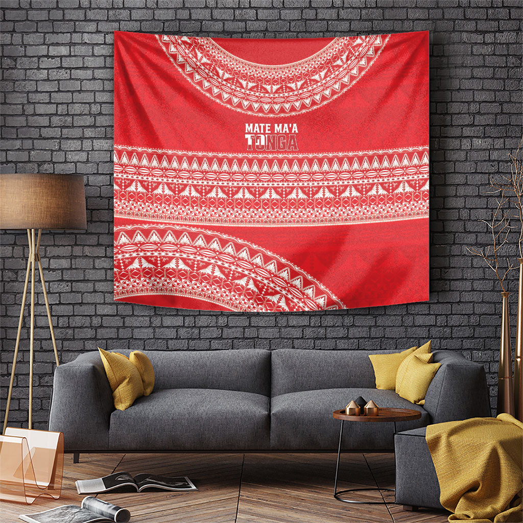 Mate Ma'a Tonga 2026 Rugby Tapestry Go Champions Tongan Ngatu Pattern