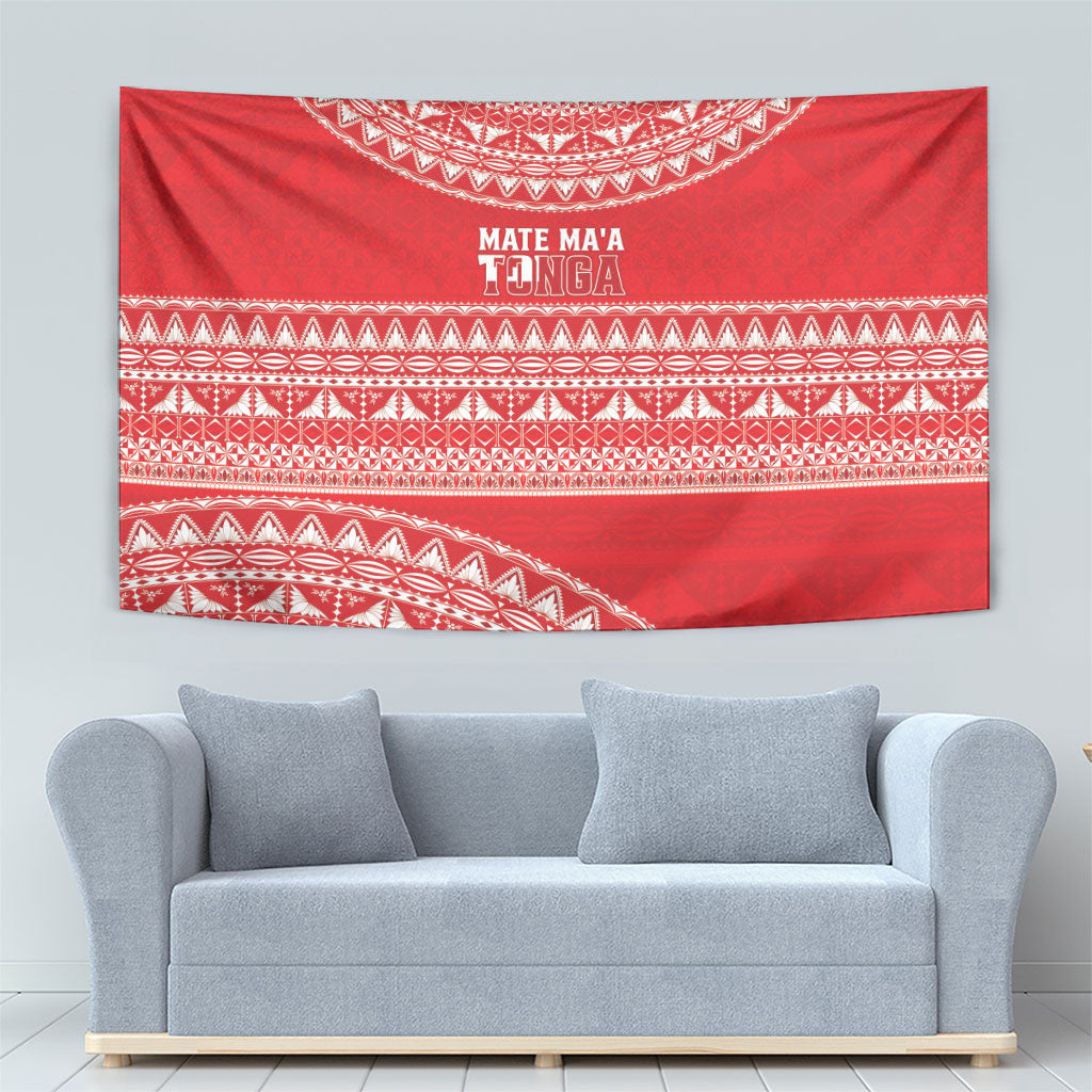 Mate Ma'a Tonga 2026 Rugby Tapestry Go Champions Tongan Ngatu Pattern LT14 - Polynesian Pride