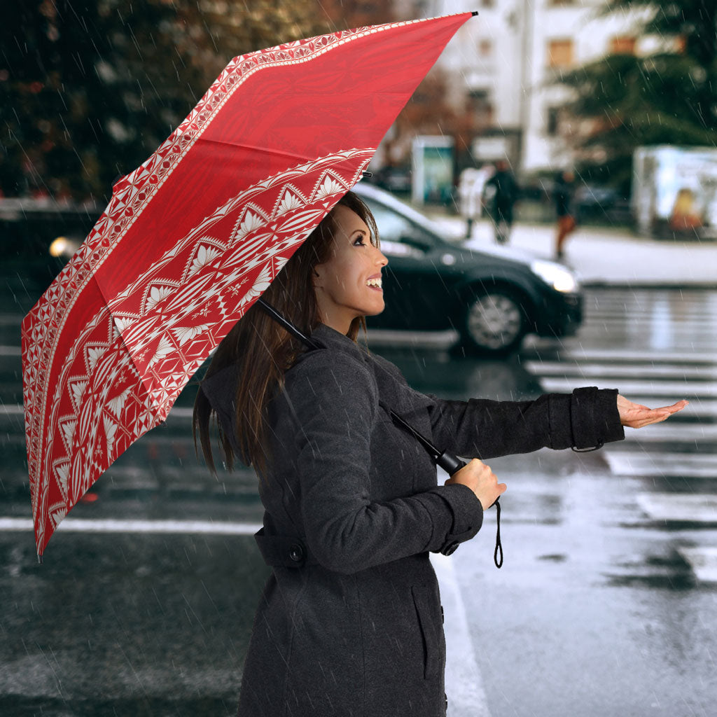 Mate Ma'a Tonga 2026 Rugby Umbrella Go Champions Tongan Ngatu Pattern LT14 - Polynesian Pride