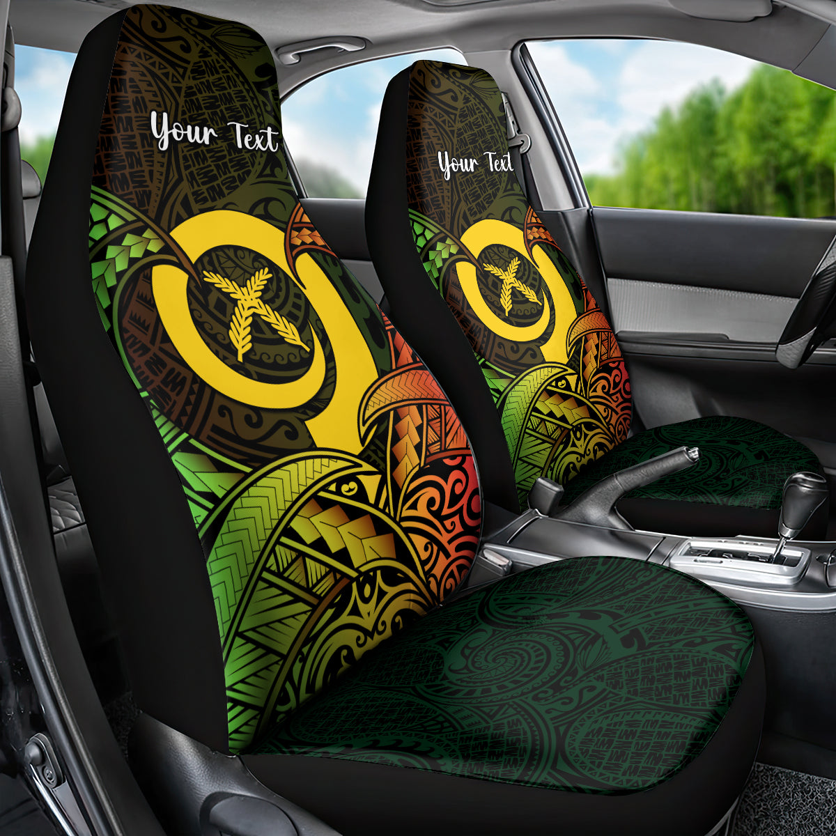 Personalised Vanuatu Family Day Car Seat Cover Happy 26 December Vanuatuan Pig Tusk LT14 - Polynesian Pride