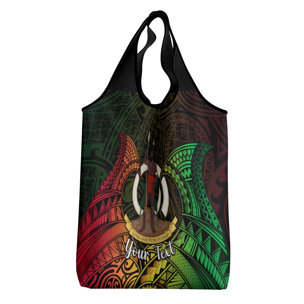 Personalised Vanuatu Family Day Grocery Bag Happy 26 December Vanuatuan Pig Tusk LT14 - Polynesian Pride