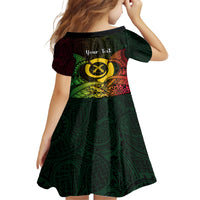 Personalised Vanuatu Family Day Kid Short Sleeve Dress Happy 26 December Vanuatuan Pig Tusk LT14 - Polynesian Pride