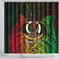 Personalised Vanuatu Family Day Shower Curtain Happy 26 December Vanuatuan Pig Tusk LT14 - Polynesian Pride