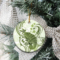 Green And White Hawaii Chameleon Ceramic Ornament Plumeria Polynesian Tribal Art LT14 - Polynesian Pride