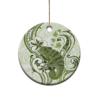 Green And White Hawaii Chameleon Ceramic Ornament Plumeria Polynesian Tribal Art LT14 - Polynesian Pride