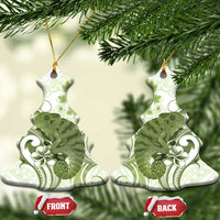 Green And White Hawaii Chameleon Ceramic Ornament Plumeria Polynesian Tribal Art LT14 Christmas Tree Lime Green - Polynesian Pride