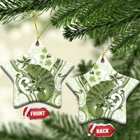 Green And White Hawaii Chameleon Ceramic Ornament Plumeria Polynesian Tribal Art LT14 Star Lime Green - Polynesian Pride