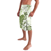 Green And White Hawaii Chameleon Lavalava Plumeria Polynesian Tribal Art