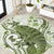 Green And White Hawaii Chameleon Round Carpet Plumeria Polynesian Tribal Art