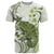 Green And White Hawaii Chameleon T Shirt Plumeria Polynesian Tribal Art