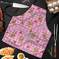 Pink Palaka Hawaii Mele Kalikimaka Apron Ohia Lehua Shell Leis Funny Gingerbread Santa - Polynesian Pride