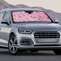 Pink Palaka Hawaii Mele Kalikimaka Auto Sun Shade Ohia Lehua Shell Leis Funny Gingerbread Santa - Polynesian Pride