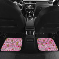 Pink Palaka Hawaii Mele Kalikimaka Car Mats Ohia Lehua Shell Leis Funny Gingerbread Santa - Polynesian Pride