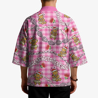 Pink Palaka Hawaii Mele Kalikimaka Kimono Ohia Lehua Shell Leis Funny Gingerbread Santa - Polynesian Pride