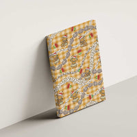 Gold Palaka Hawaii Mele Kalikimaka Canvas Wall Art Ohia Lehua Shell Leis Funny Gingerbread Santa - Polynesian Pride