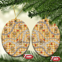 Gold Palaka Hawaii Mele Kalikimaka Ceramic Ornament Ohia Lehua Shell Leis Funny Gingerbread Santa - Polynesian Pride