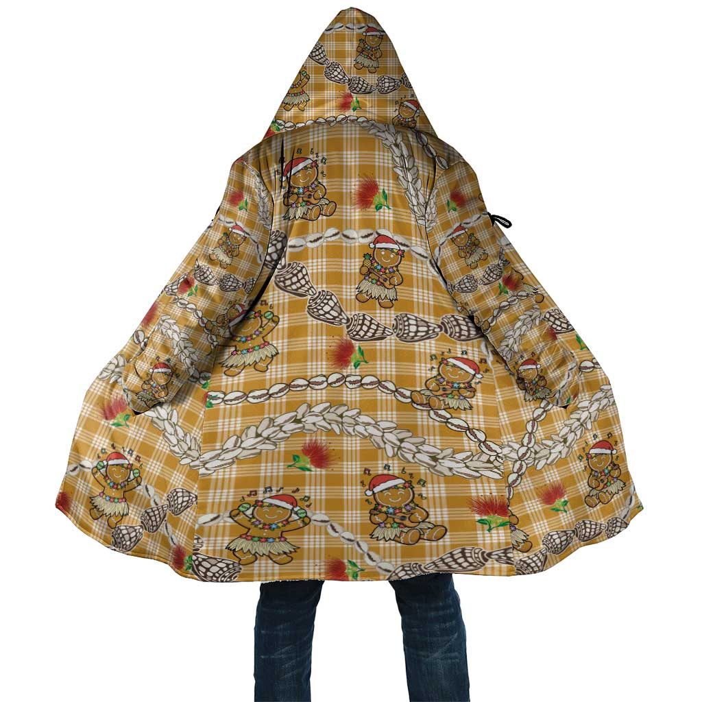 Gold Palaka Hawaii Mele Kalikimaka Cloak Ohia Lehua Shell Leis Funny Gingerbread Santa - Polynesian Pride