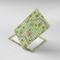 Green Palaka Hawaii Mele Kalikimaka Canvas Wall Art Ohia Lehua Shell Leis Funny Gingerbread Santa - Polynesian Pride