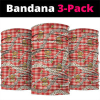 Red Palaka Hawaii Mele Kalikimaka Neck Gaiter Ohia Lehua Shell Leis Funny Gingerbread Santa - Polynesian Pride