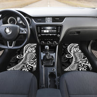 Black Polynesia Paisley Car Mats Polynesian With Tropical Flowers LT14 - Polynesian Pride