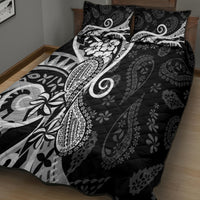Black Polynesia Paisley Quilt Bed Set Polynesian With Tropical Flowers LT14 - Polynesian Pride