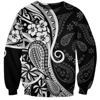 Black Polynesia Paisley Sweatshirt Polynesian With Tropical Flowers LT14 Unisex Black - Polynesian Pride