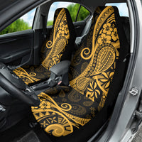 Gold Polynesia Paisley Car Seat Cover Polynesian With Tropical Flowers LT14 - Polynesian Pride