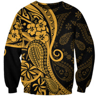 Gold Polynesia Paisley Sweatshirt Polynesian With Tropical Flowers LT14 Unisex Gold - Polynesian Pride