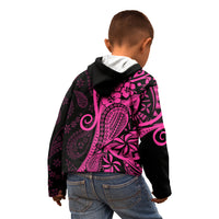 Pink Polynesia Paisley Kid Hoodie Polynesian With Tropical Flowers LT14 - Polynesian Pride
