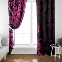 Pink Polynesia Paisley Window Curtain Polynesian With Tropical Flowers LT14 - Polynesian Pride