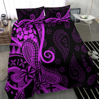 Polynesia Paisley Bedding Set Polynesian With Tropical Flowers - Purple LT14 - Polynesian Pride