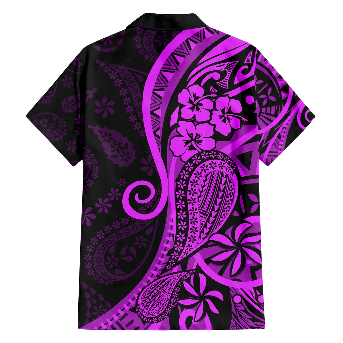 Polynesia Paisley Family Matching Puletasi Dress and Hawaiian Shirt Polynesian With Tropical Flowers - Purple LT14 - Polynesian Pride