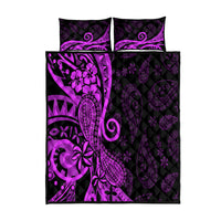 Polynesia Paisley Quilt Bed Set Polynesian With Tropical Flowers - Purple LT14 Purple - Polynesian Pride