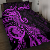 Polynesia Paisley Quilt Bed Set Polynesian With Tropical Flowers - Purple LT14 - Polynesian Pride