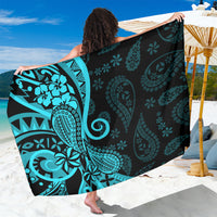 Polynesia Paisley Sarong Polynesian With Tropical Flowers - Turquoise LT14 One Size 44 x 66 inches Turquoise - Polynesian Pride
