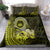 Lime Green Talofa Samoa Bedding Set Samoan Kava Bowl Siapo Pattern LT14 - Polynesian Pride