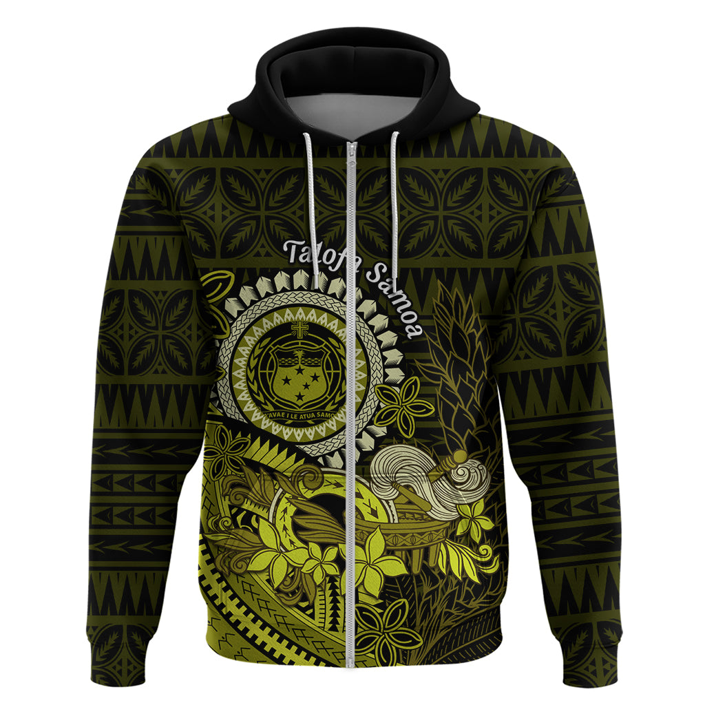 Lime Green Talofa Samoa Hoodie Samoan Kava Bowl Siapo Pattern LT14 Zip Hoodie Lime Green - Polynesian Pride